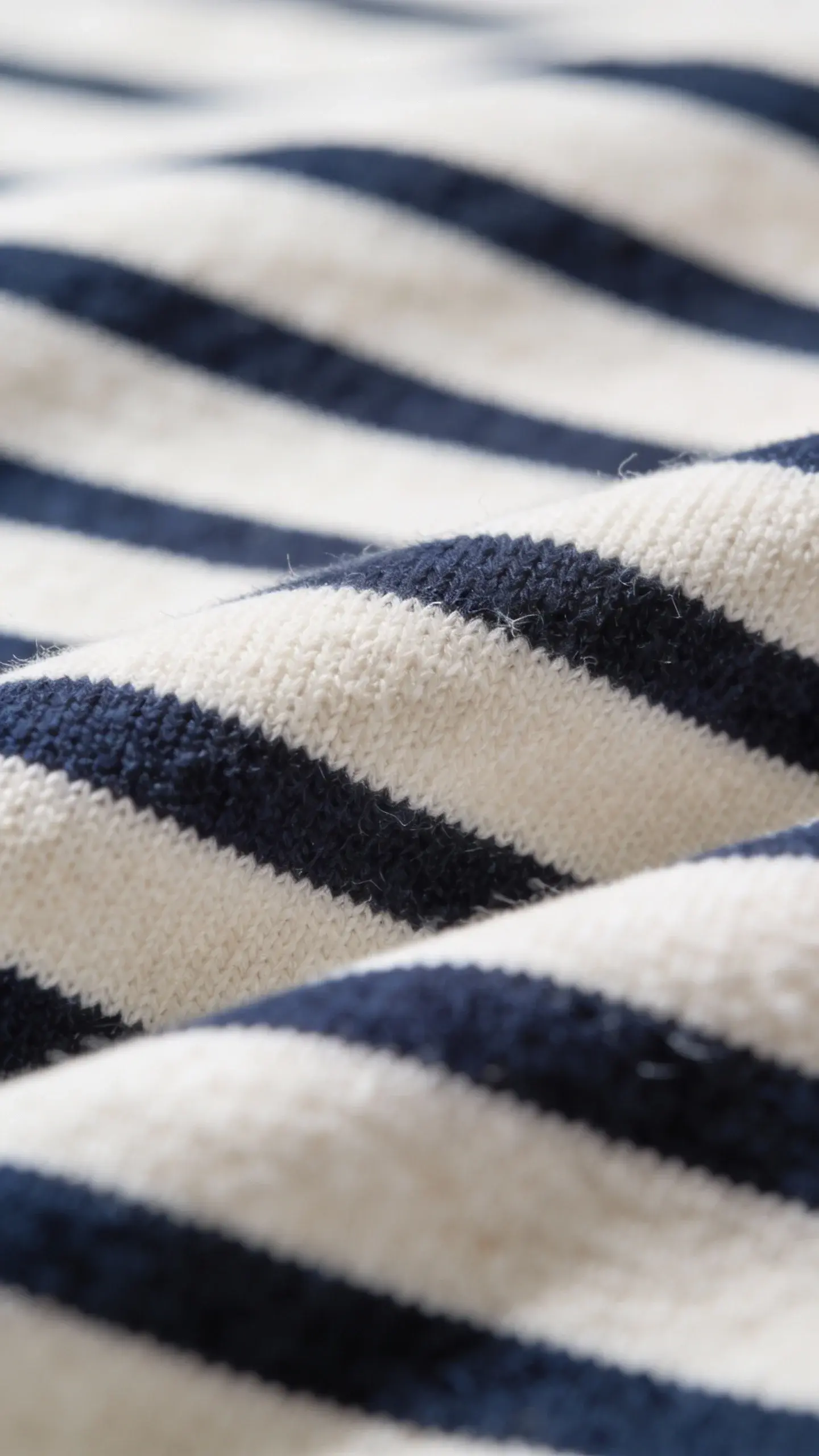 close-up Breton stripes on thick cotton fabric
