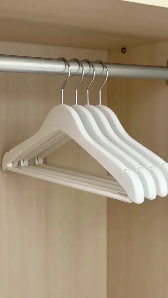 backward-facing hangers for wardrobe editing test