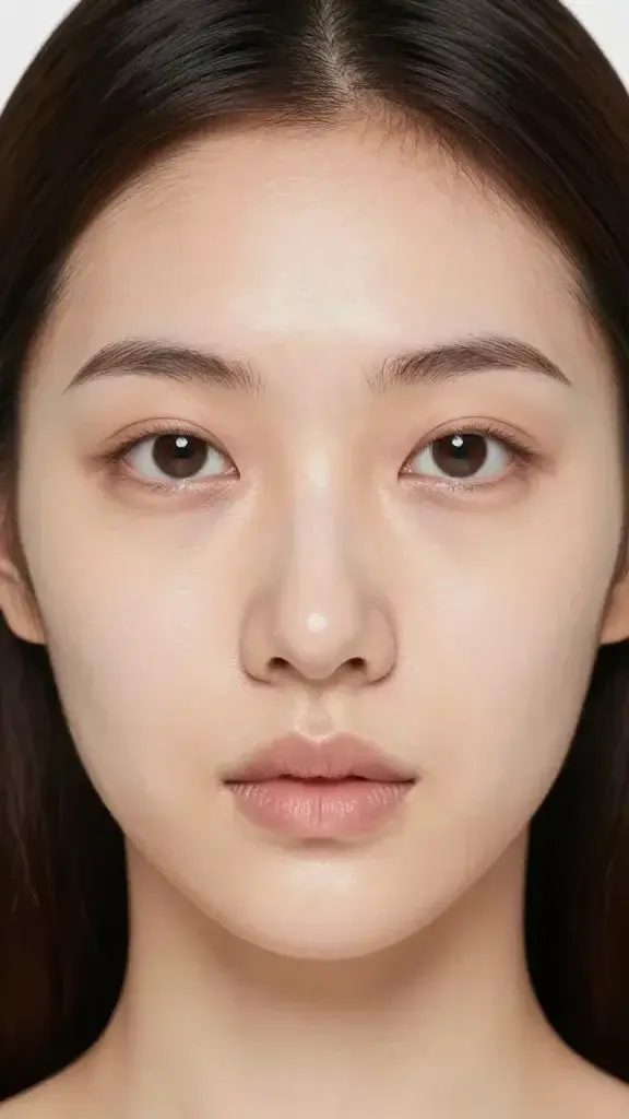 Before-and-after half-face Luminous Silk coverage
