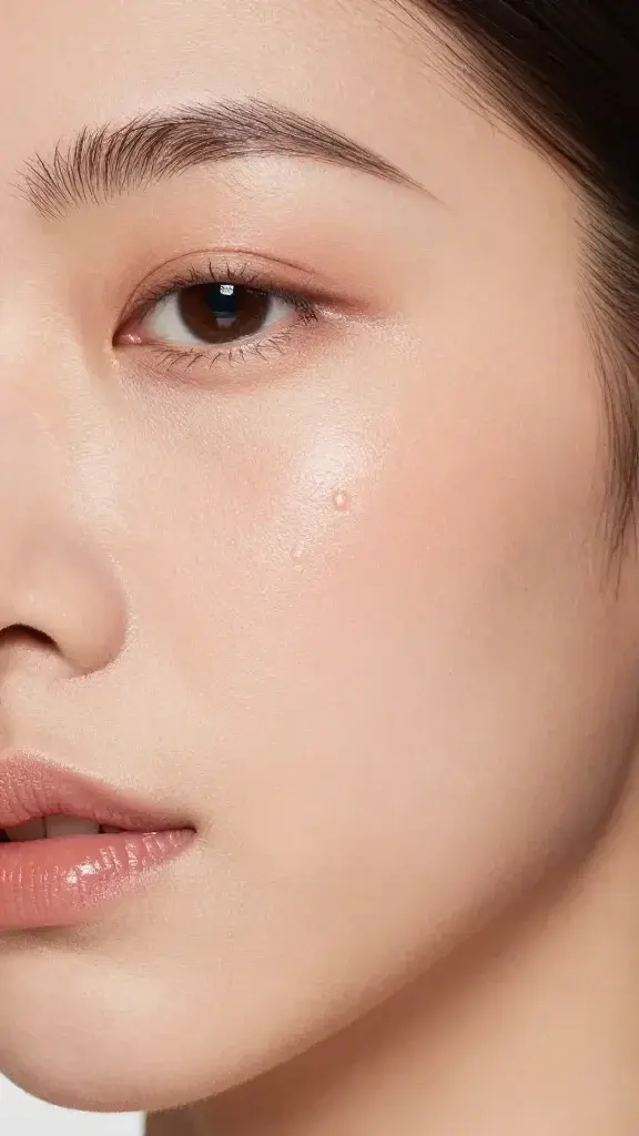 Dewy cheekbone highlight using Luminous Silk