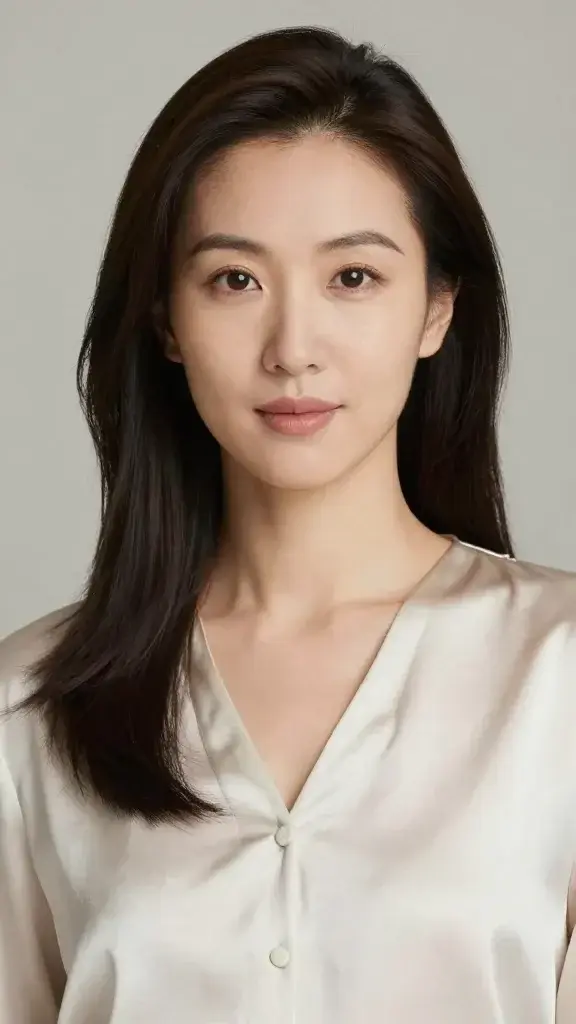 Professional headshot wearing Luminous Silk, natural light